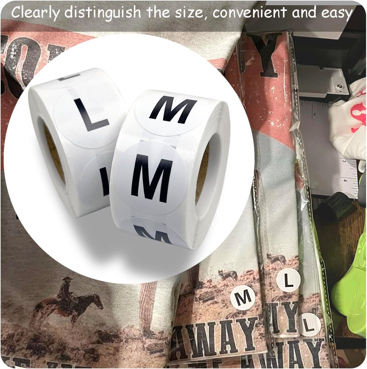3500 Pcs Clothing Size Stickers