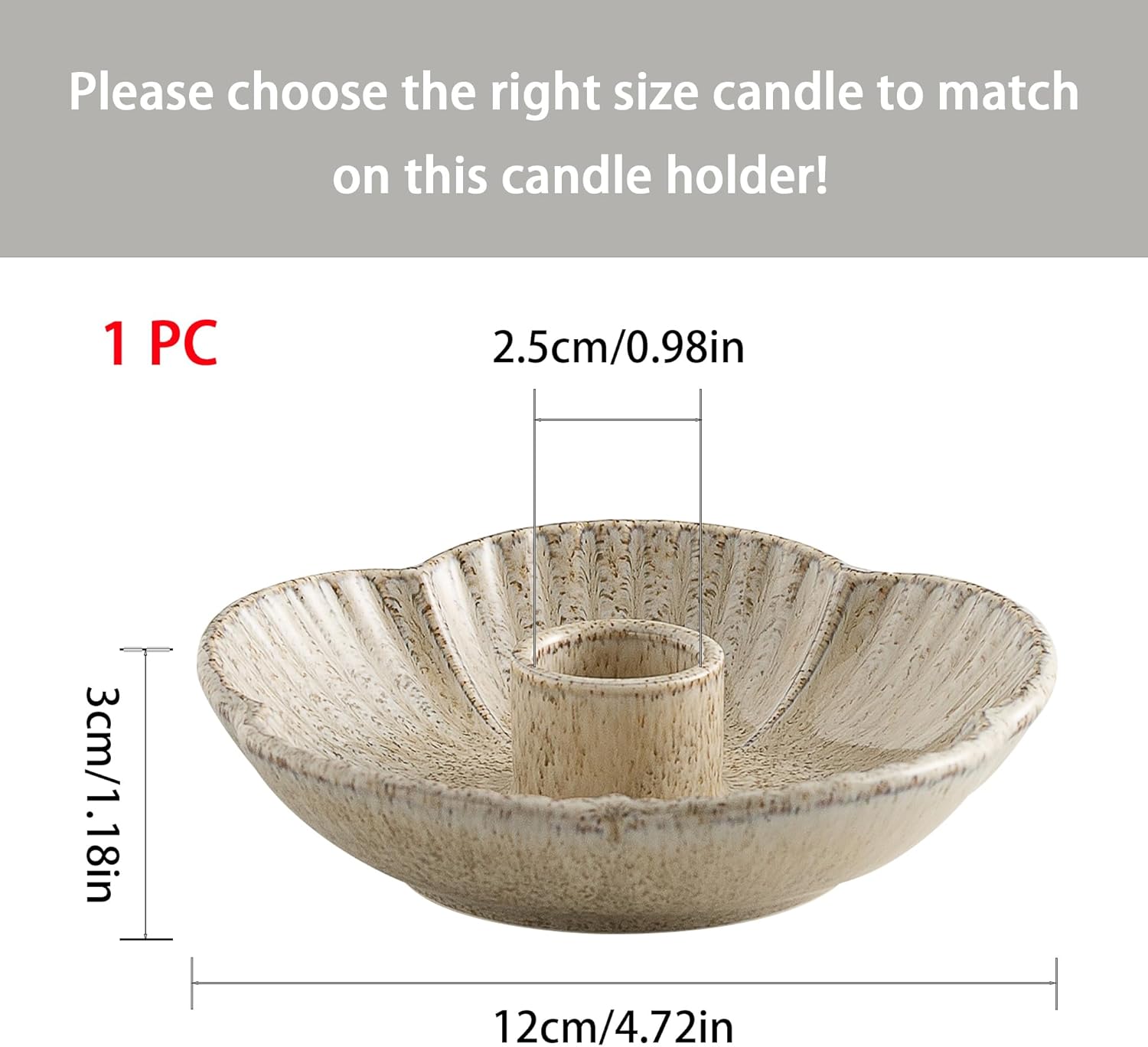 Ceramic Candlestick Holder， Candle Holder for Taper Candles