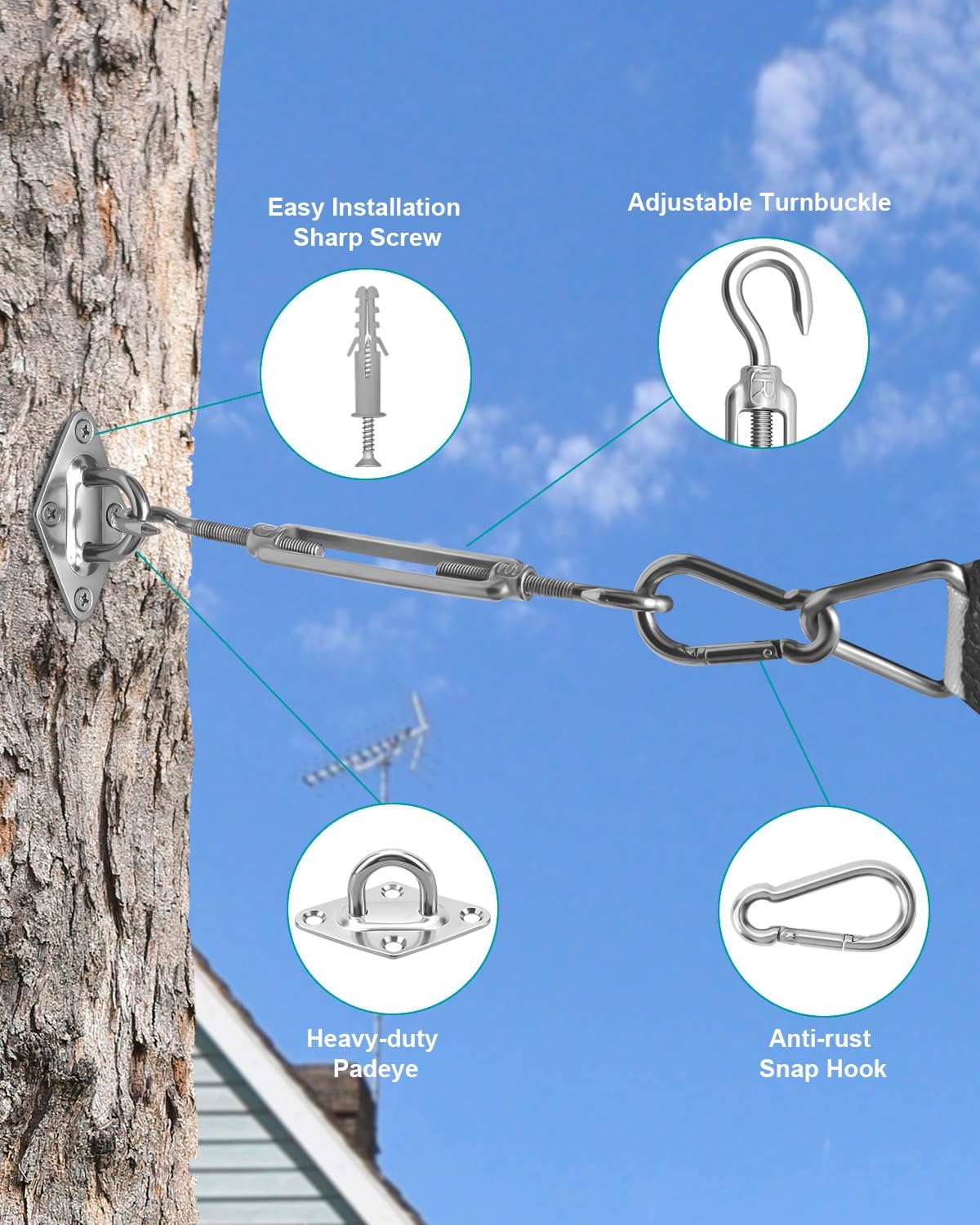 Sun Shade Sail Hardware Kit