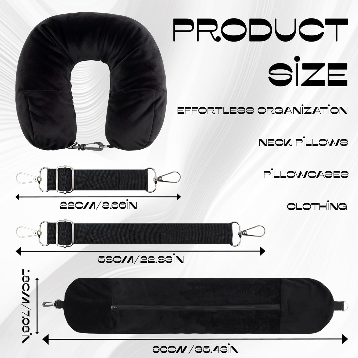 1-Pack Stuffable Travel Pillow for Extra Luggage - Travel Neck Pillow with Adjustable Neck Size - Multifunctional Velvet Neck Pillowcas - Sleeping Rest Cushion Travel Essentials 1-Pack Stuffable Travel Pillow for Extra Luggage - Travel Neck Pillow with Adjustable Neck Size - Multifunctional Velvet Neck Pillowcas - Sleeping Rest Cushion Travel Essentials