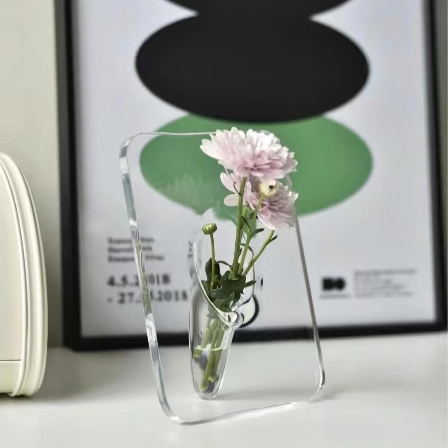 Clear Acrylic Photo Frame Vase - Modern Style Decorative Vase for Office Bookshelf Bedroom Living Room - Unique Home Decor Piece Clear Acrylic Photo Frame Vase - Modern Style Decorative Vase for Office Bookshelf Bedroom Living Room - Unique Home Decor Piece