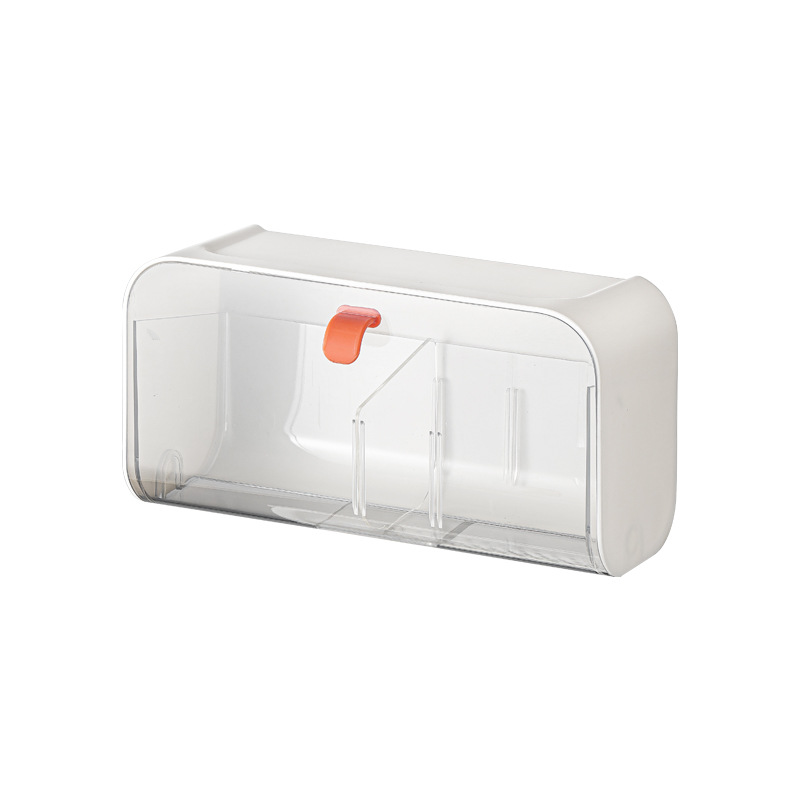 White Storage Box with Lid for Cotton Swabs Cotton Pads Toothpicks Household Organizer