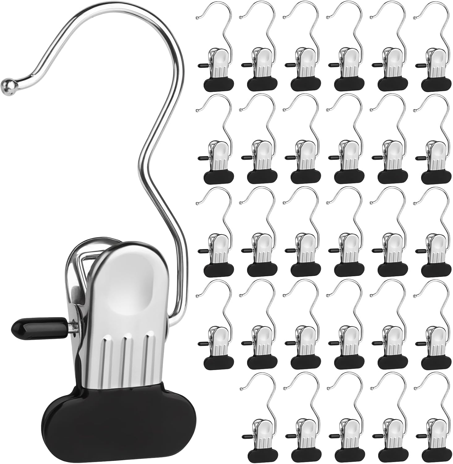 30-Piece Rotating Belt Organizer with Clips Durable Space-Saving Closet Hanger 30-Piece Rotating Belt Organizer with Clips Durable Space-Saving Closet Hanger