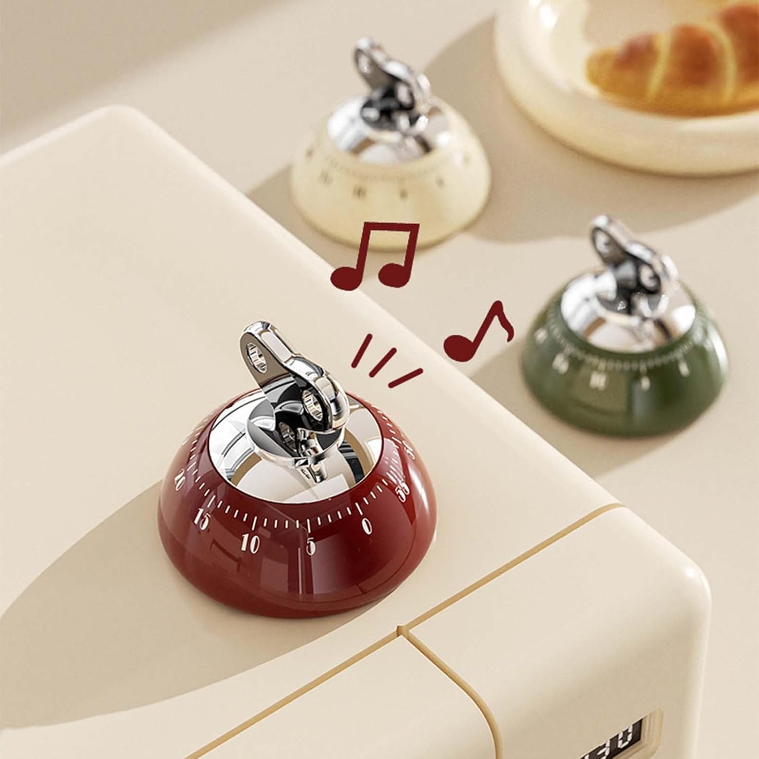 Magnetic Digital Kitchen Timer Countdown Up to 60 Minutes for Cooking Office Tasks and Studying White