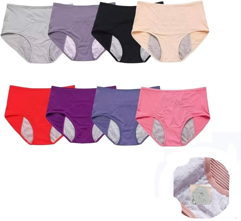 Women's 8-Pack L Size Multi-Colour Leakproof Briefs Underwear