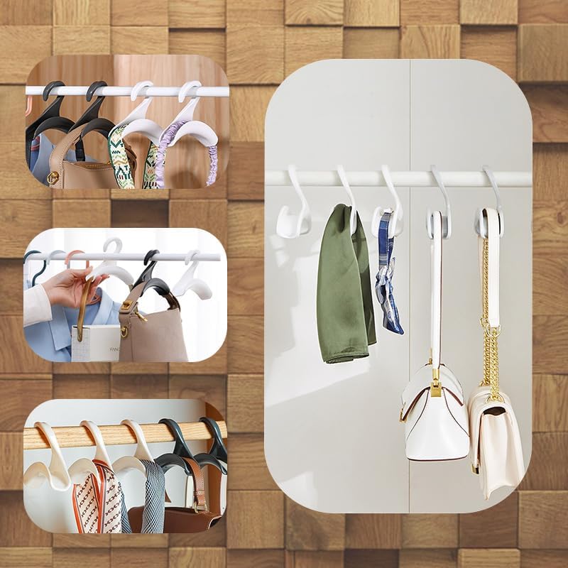 12 Pack Multi-functional Grey Clothes Hangers Space Saving Wardrobe Organisers
