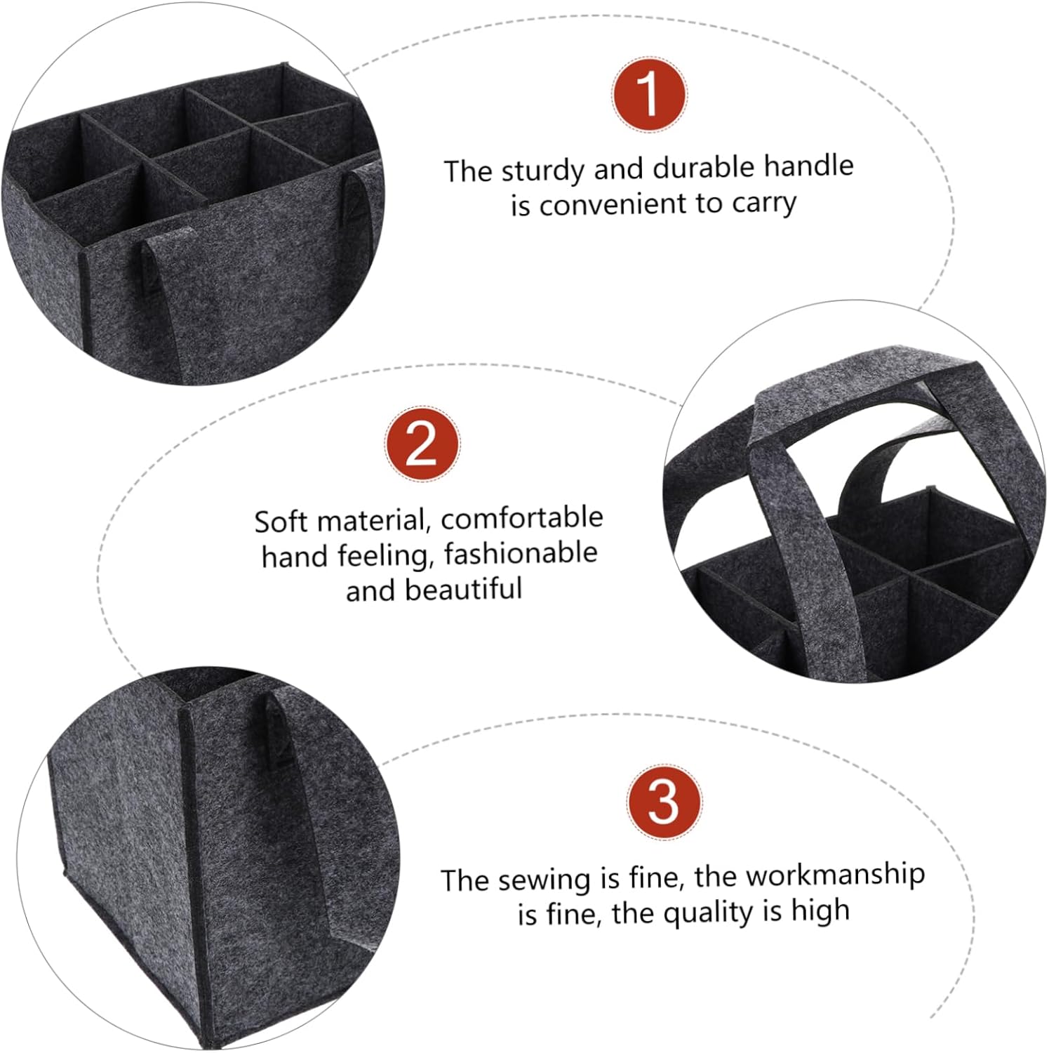 6 Bottle Wine Rack - Dark Grey - Storage Organizer for Bottles