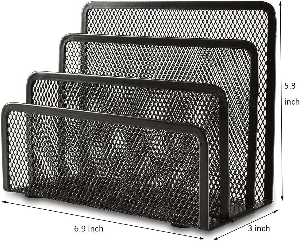 Black Metal Organizer Bins for Bookkeeper - 1 Piece Storage Solution