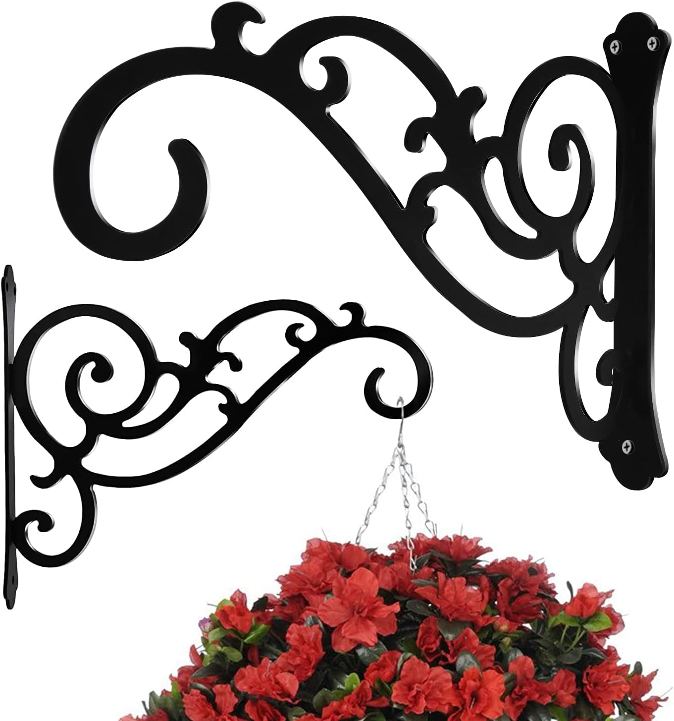 Hanging Basket Wall Planter Indoor Outdoor 5.5x6 Inch Black 2 Pack Hanging Basket Wall Planter Indoor Outdoor 5.5x6 Inch Black 2 Pack