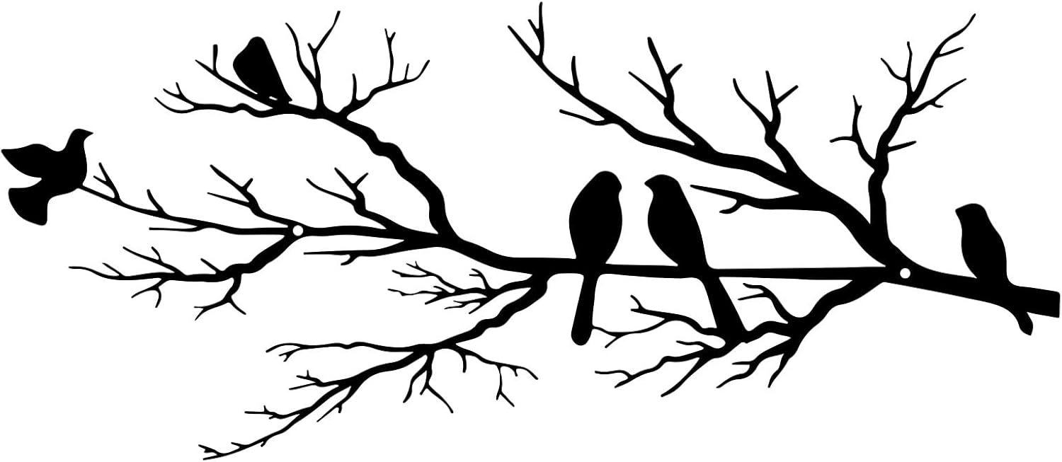 Black Metal Bird Wall Decor - Indoor/Outdoor Wall Accessory for Balcony Garden Living Room - Home Decoration Piece Black Metal Bird Wall Decor - Indoor/Outdoor Wall Accessory for Balcony Garden Living Room - Home Decoration Piece