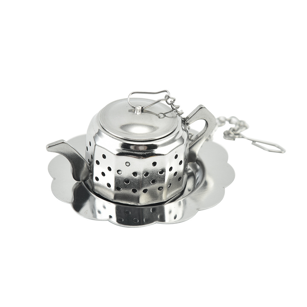Fun Teapot Shaped Stainless Steel Loose Tea Strainer Reusable Tea Infuser Gift for Tea Lovers 1 Set