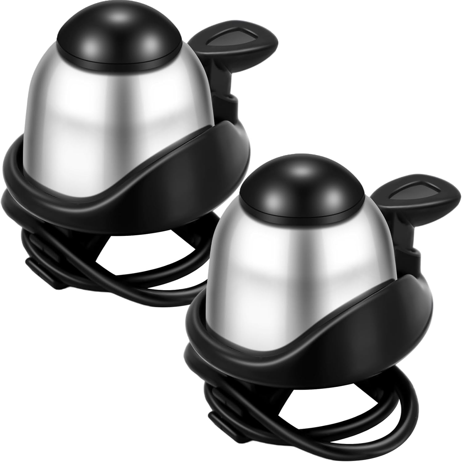 2 Pack Bicycle Bell - Compact & Loud - Mini Bike Bell for Road Bike Mountain Bike E-Bike - Silver 2 Pack Bicycle Bell - Compact & Loud - Mini Bike Bell for Road Bike Mountain Bike E-Bike - Silver