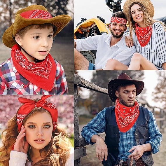 10 Pack Red Paisley Bandanas 55x55cm Polyester Headband Scarf Tie Accessories