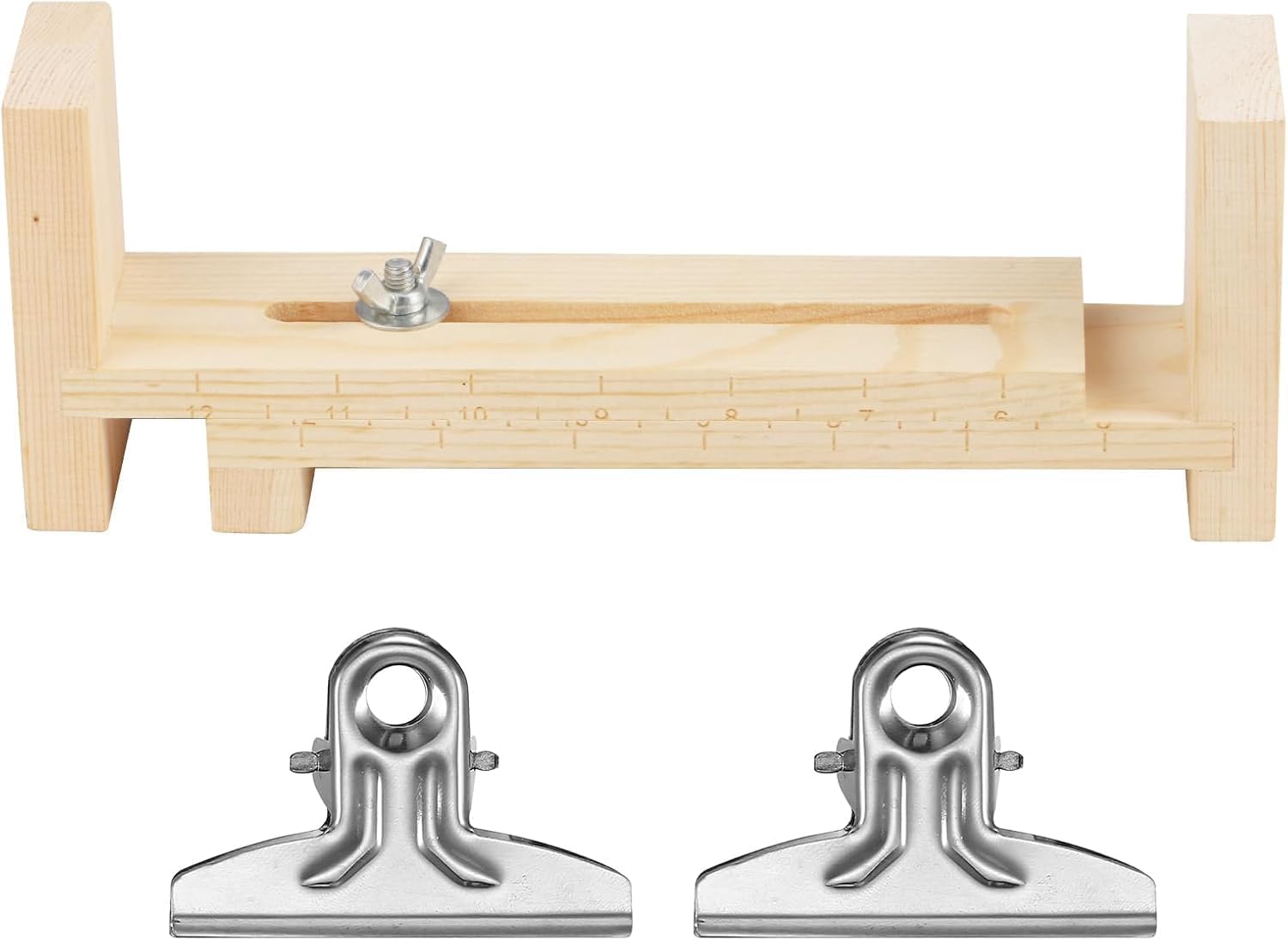 Adjustable Wooden Bracelet Weaving Frame with Double Scale 2 Clamps for DIY Bracelet Belt Keychain Making Adjustable Wooden Bracelet Weaving Frame with Double Scale 2 Clamps for DIY Bracelet Belt Keychain Making