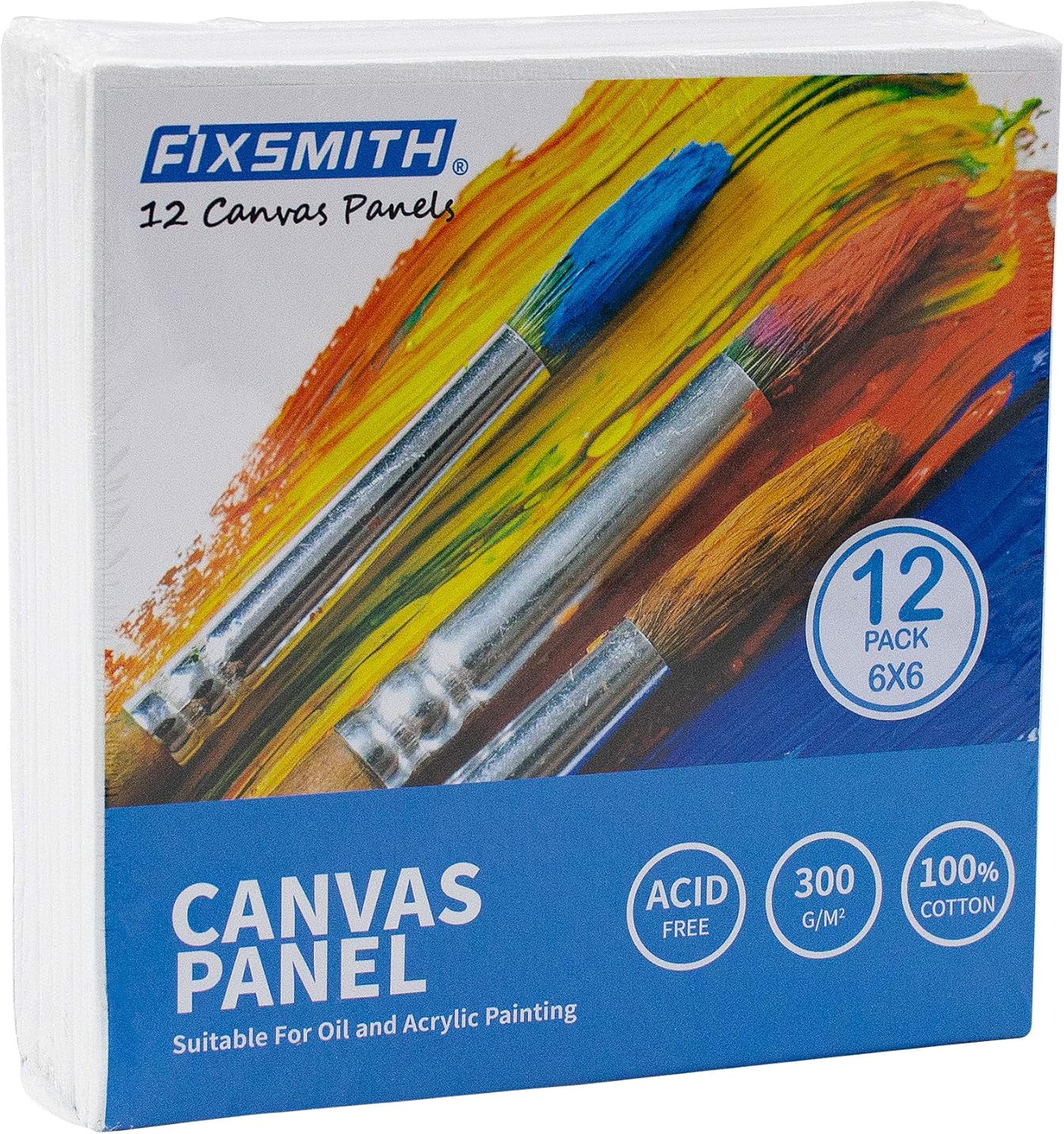 Painting Canvas Panel Boards - 5x7 Inch 24 Pack with 6 x6 Inch Canvas Panel Super Value 12 Pack Canvases