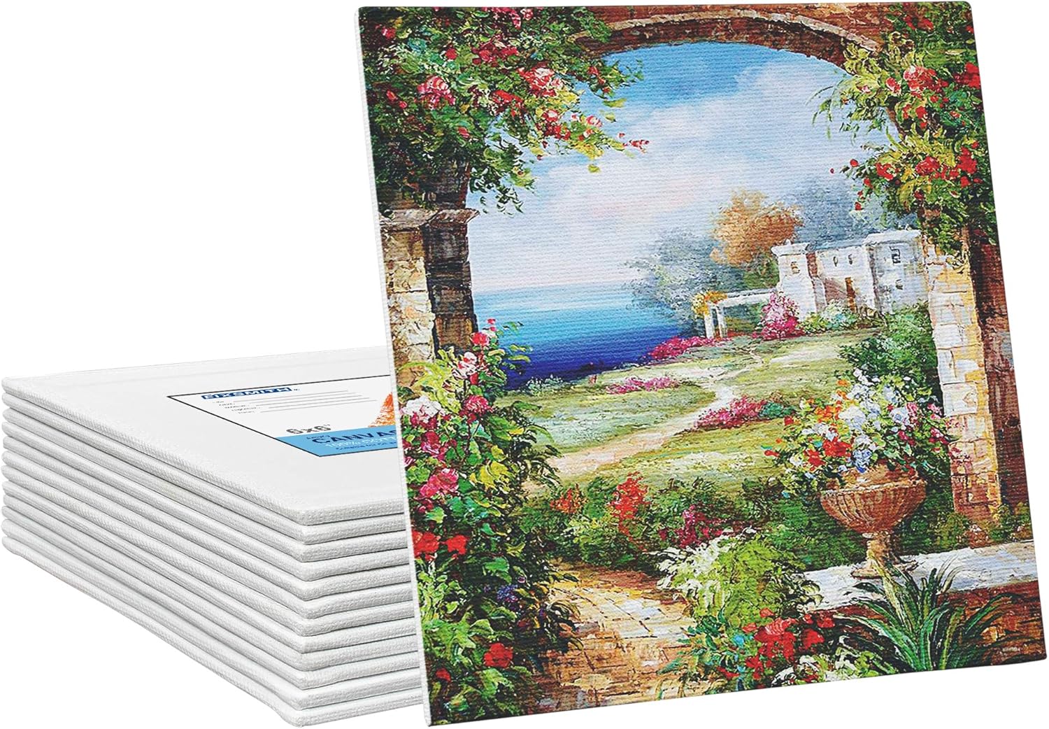 Painting Canvas Panel Boards - 5x7 Inch 24 Pack with 6 x6 Inch Canvas Panel Super Value 12 Pack Canvases