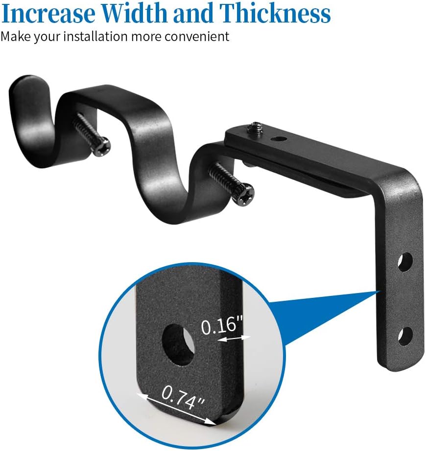 Heavy Duty Curtain Rod Brackets - Adjustable Double Rod Holders