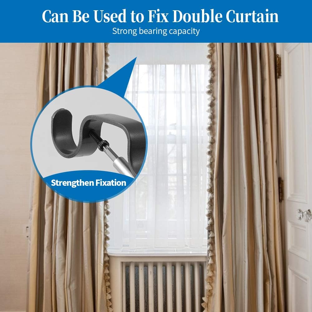 Heavy Duty Curtain Rod Brackets - Adjustable Double Rod Holders