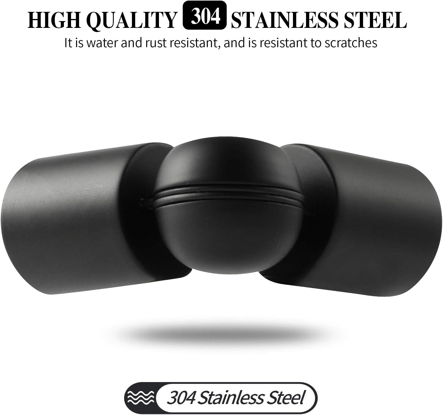 Heavy Duty Hinged Elbow Connector Curtain Rod Corner Connector Elbow Connector for 1 Inch Bay Window Curtain Rods