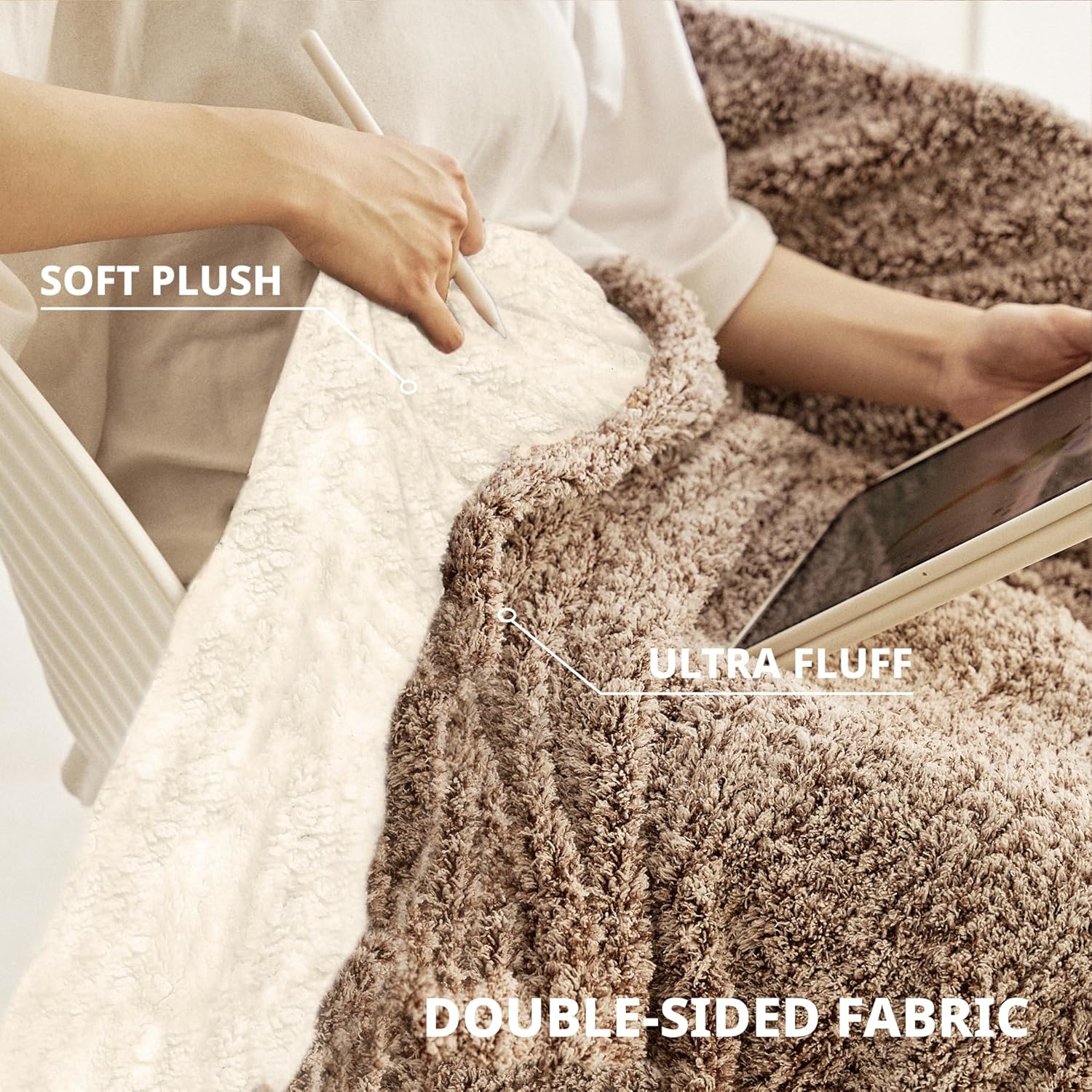 Heated Blanket Electric Throw 50" x 60" -Heated Throw Blanket with 5 Heating Levels & 3 Hours Auto Off