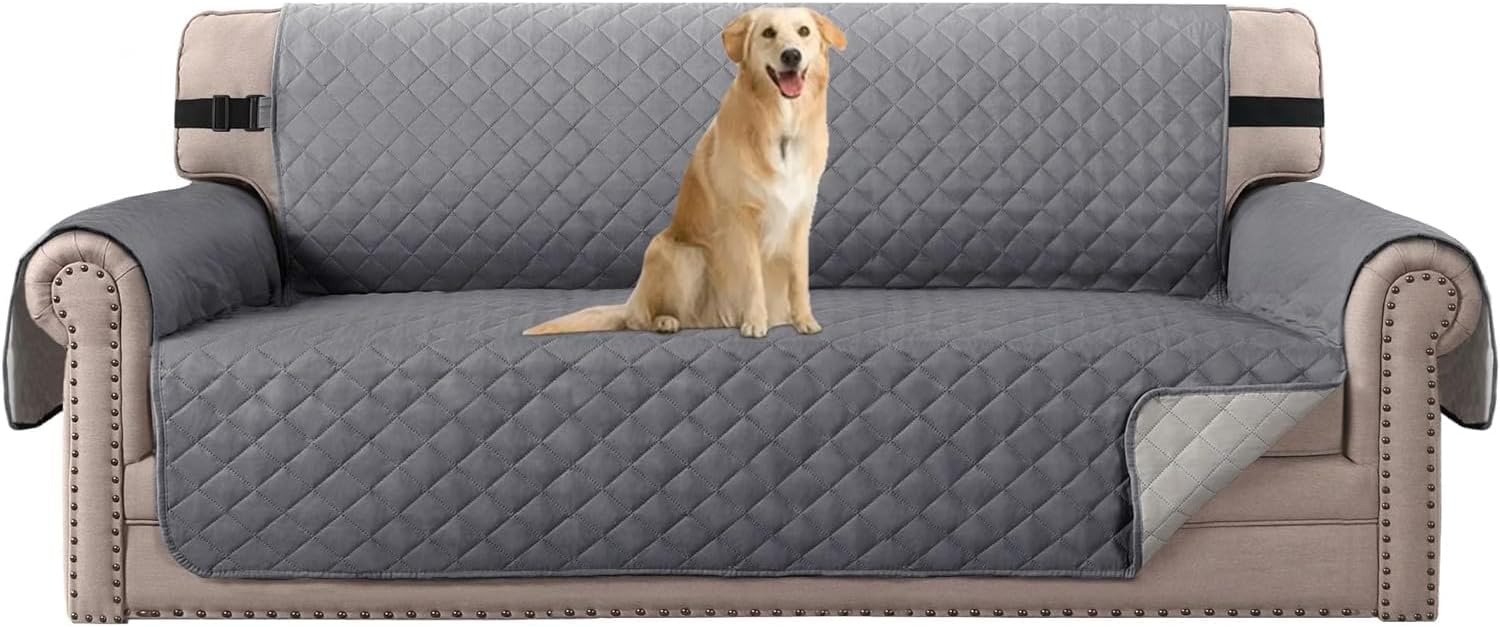Reversible Sofa Cover for 3 Cushion Couch Water Resistant Couch Cover for Dogs Non Slip Furniture Protector Cover with Elastic Strap for Pet Cat (Seat Width: 66" Reversible Sofa Cover for 3 Cushion Couch Water Resistant Couch Cover for Dogs Non Slip Furniture Protector Cover with Elastic Strap for Pet Cat (Seat Width: 66"