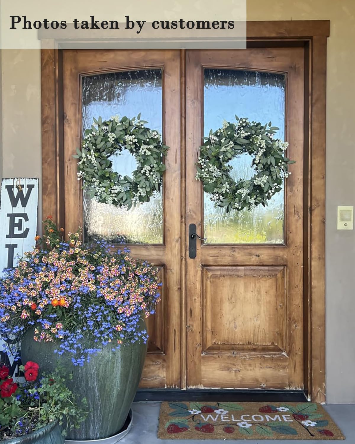 Green Eucalyptus Leaves Front Door Wreath