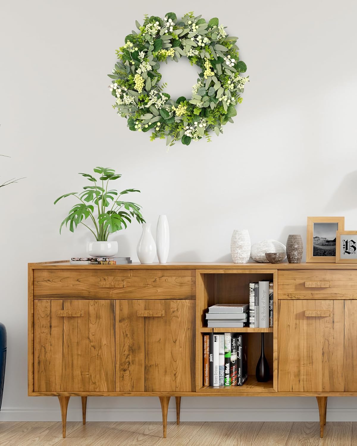 Green Eucalyptus Leaves Front Door Wreath