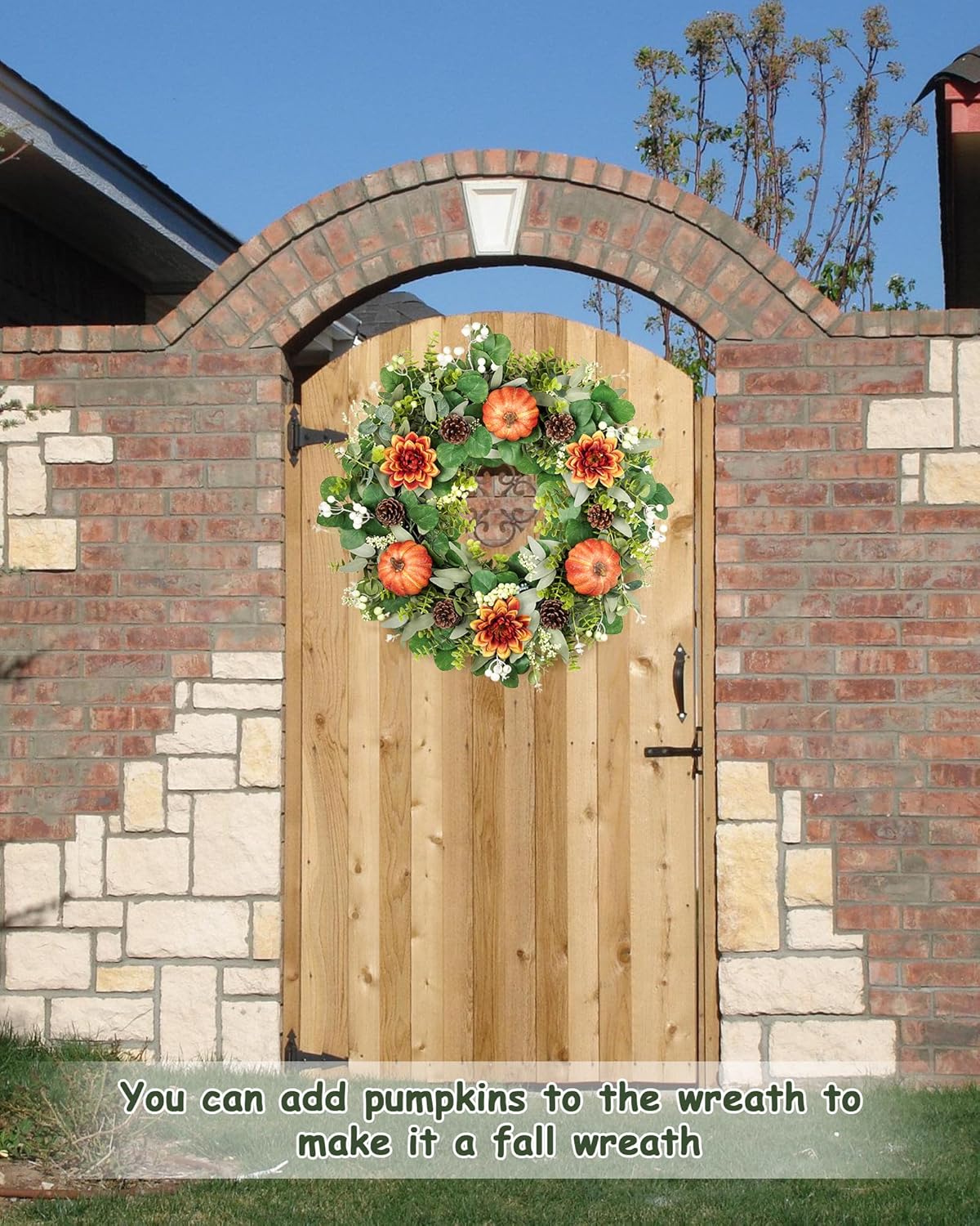 Green Eucalyptus Leaves Front Door Wreath