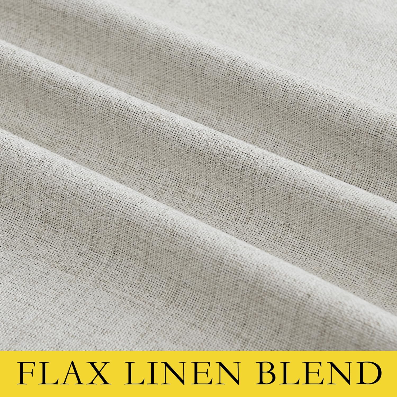 Snowbound Vintage Linen 100% Blackout Curtains for Living Room