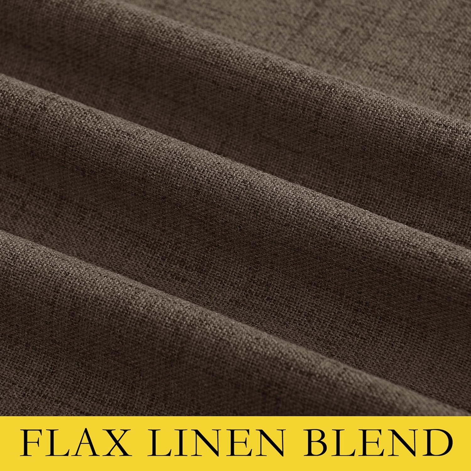 Coffee Vintage Linen 100% Blackout Curtains for Living Room