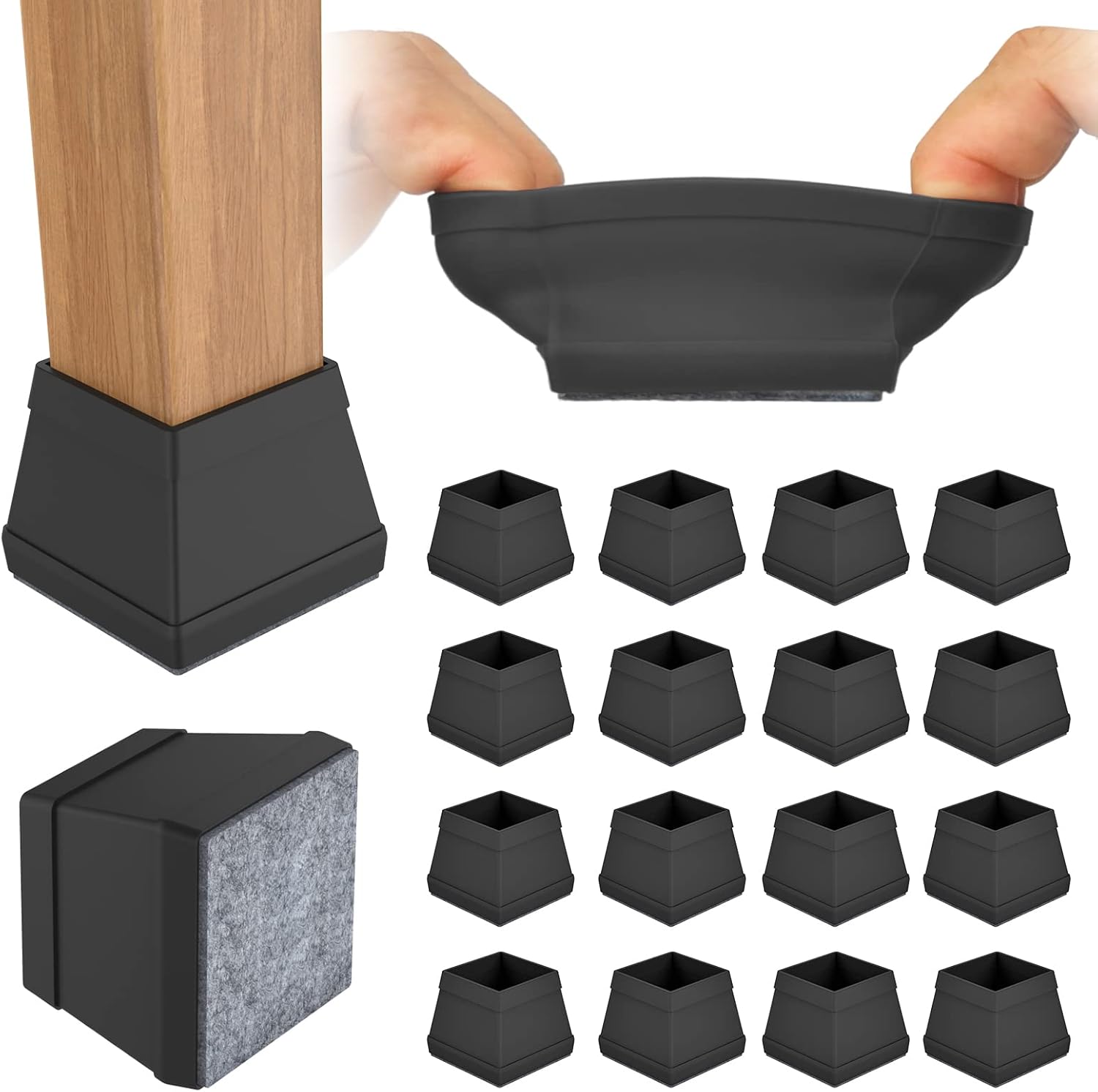 16 PCS Square Silicone Chair Leg Floor Protector 16 PCS Square Silicone Chair Leg Floor Protector