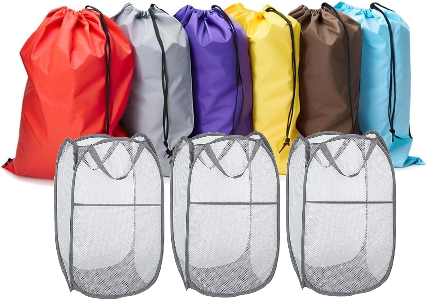 Pop Up Hampers 3 Pack with Extra Large Laundry Bags 6 Pack Pop Up Hampers 3 Pack with Extra Large Laundry Bags 6 Pack