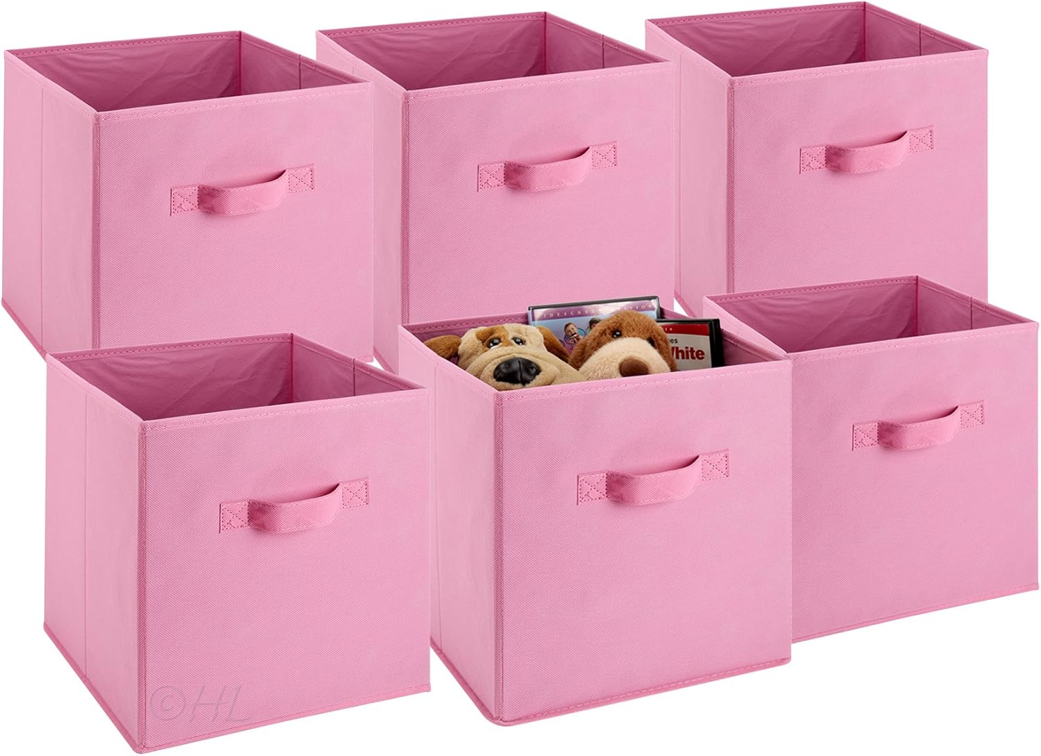 6-Pack Foldable Cube Storage Bins – Decorative Collapsible Organizer for Shelves 6-Pack Foldable Cube Storage Bins – Decorative Collapsible Organizer for Shelves