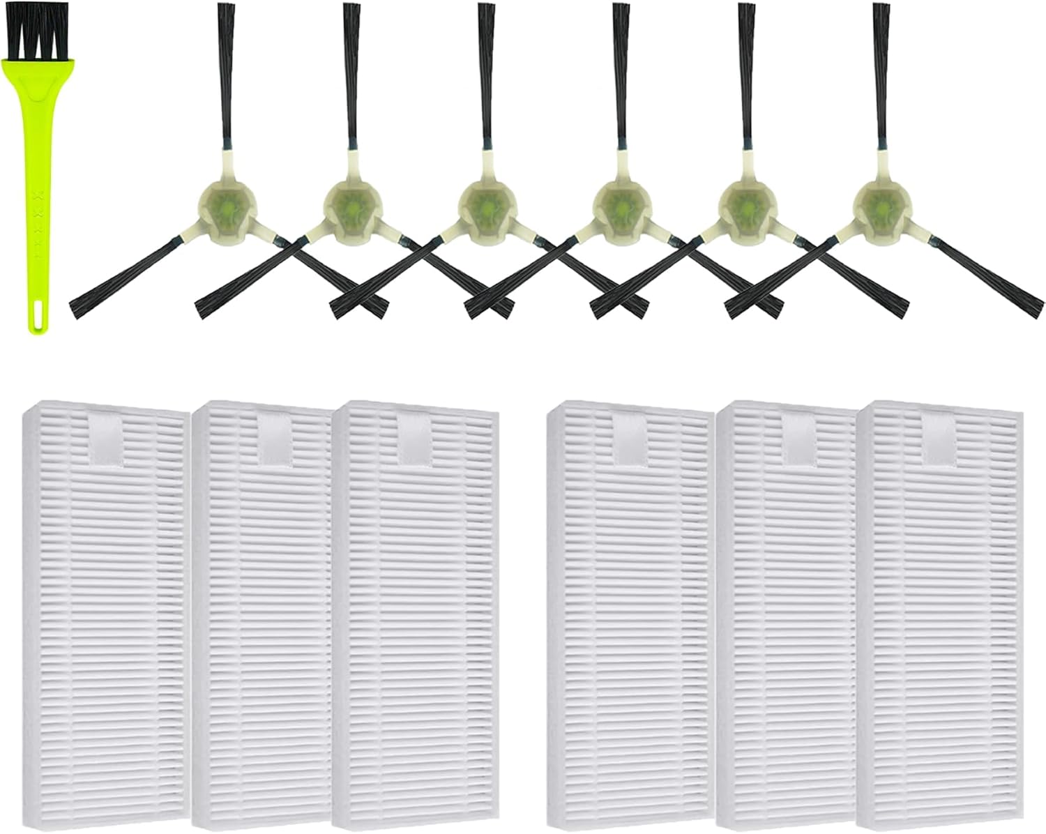Lefant M210P M210 Pro Replacement Filters and Side Brushes - (NOT for 5.3x2 Inch Filter) - Please Verify Your Model Before Purchase