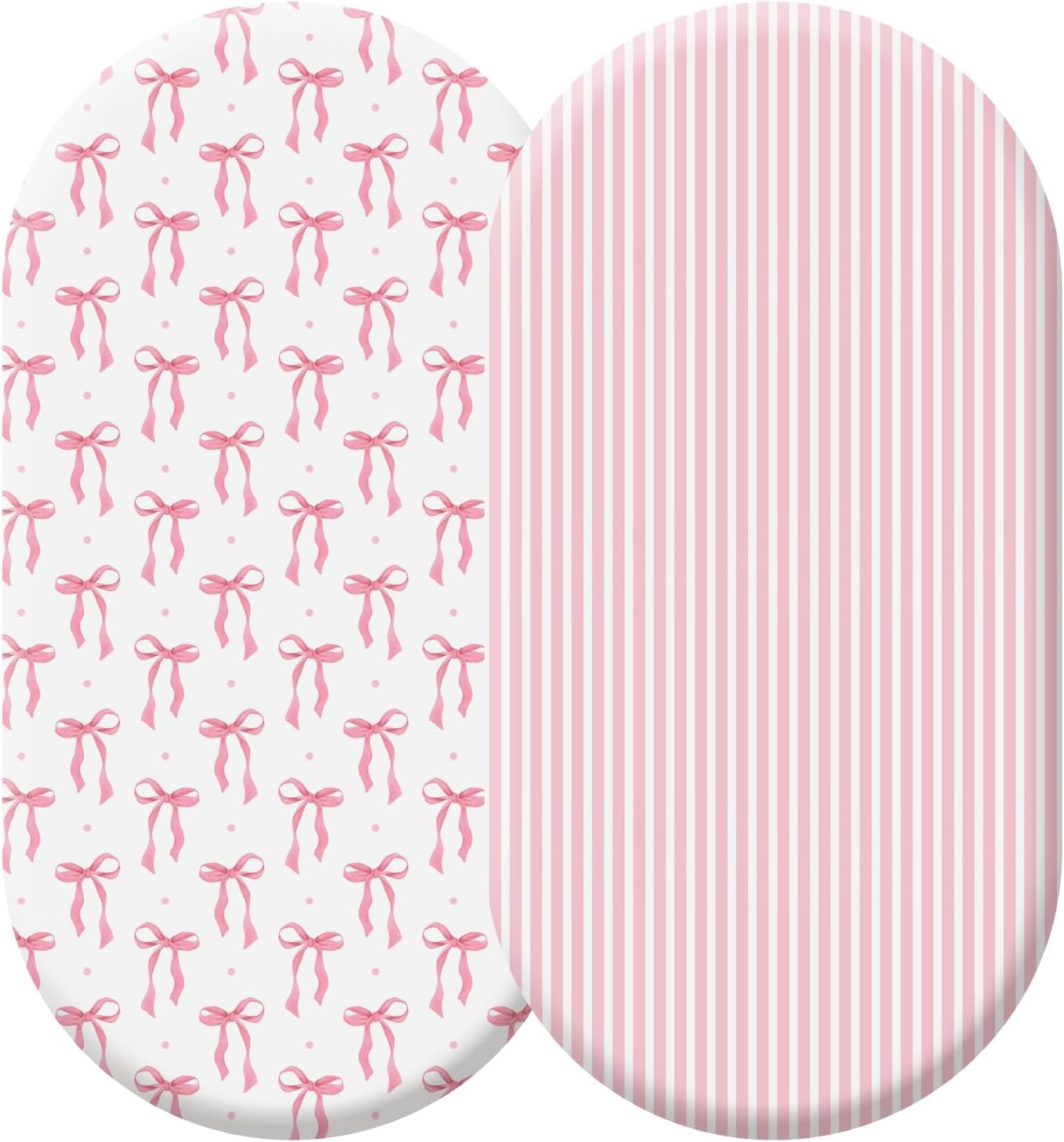 2 Pack Pink Baby Bassinet Sheets Girls Bow Coquette 32%27%27 x 16" Stretchable Soft Crib Sheets Cradle Bed Set Fitted Cover for Oval Rectangle Hourglass Mattress Infant Nursery Toddler Room Decor 2 Pack Pink Baby Bassinet Sheets Girls Bow Coquette 32%27%27 x 16" Stretchable Soft Crib Sheets Cradle Bed Set Fitted Cover for Oval Rectangle Hourglass Mattress Infant Nursery Toddler Room Decor