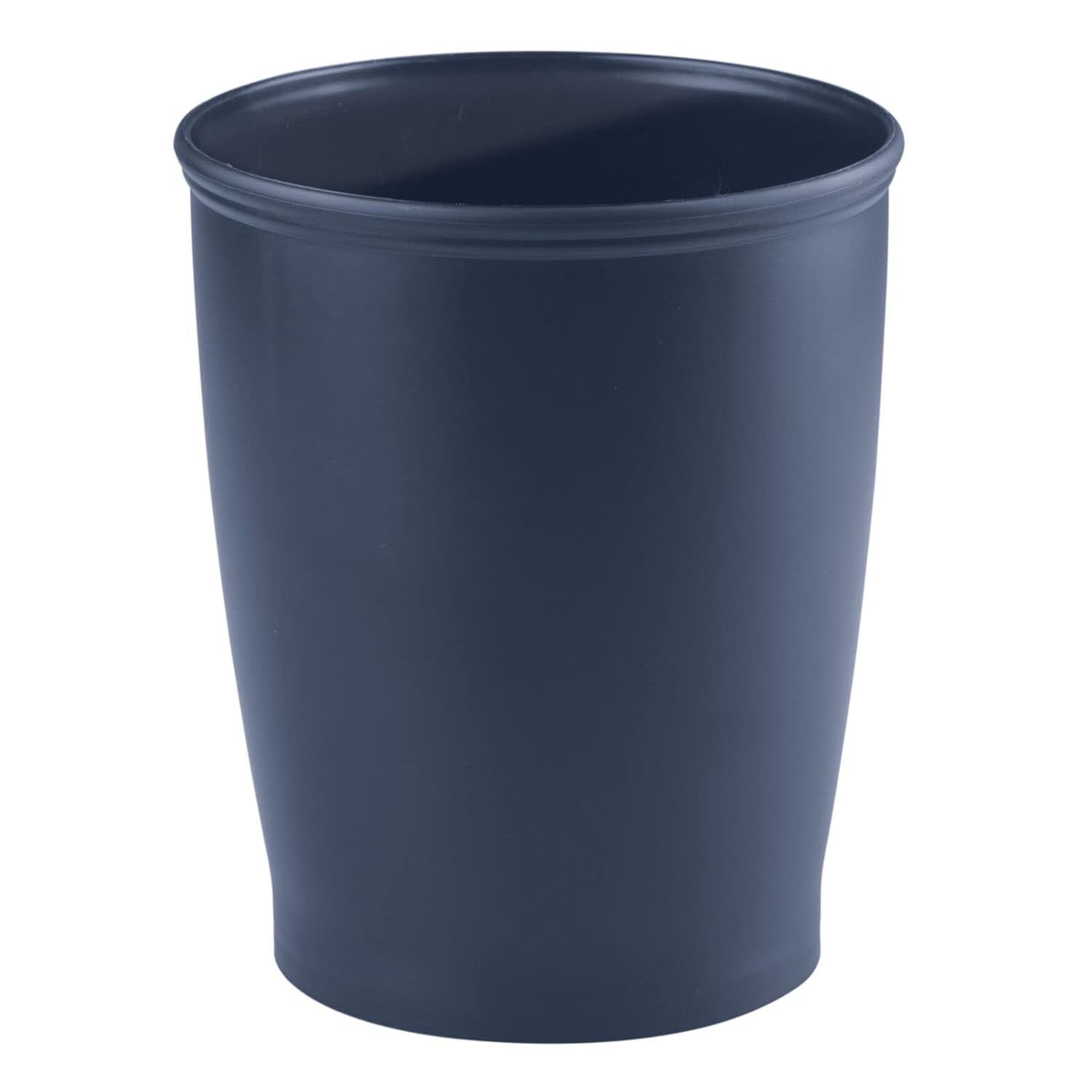 Small Plastic Bathroom Garbage Can - 1.6 Gallon/6 Liter Trash Can Wastebasket for Bathroom - Garbage Basket/Waste Bin for Bathroom, Rest Room - Hyde Collection - Navy Blue
