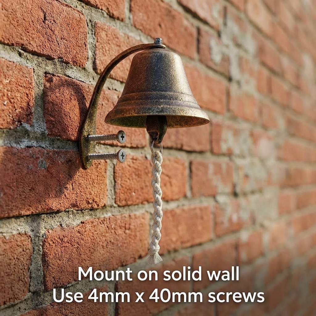 Cast Iron Vintage Hanging Bell – Loud Rustic Wall Bell for Farmhouse
