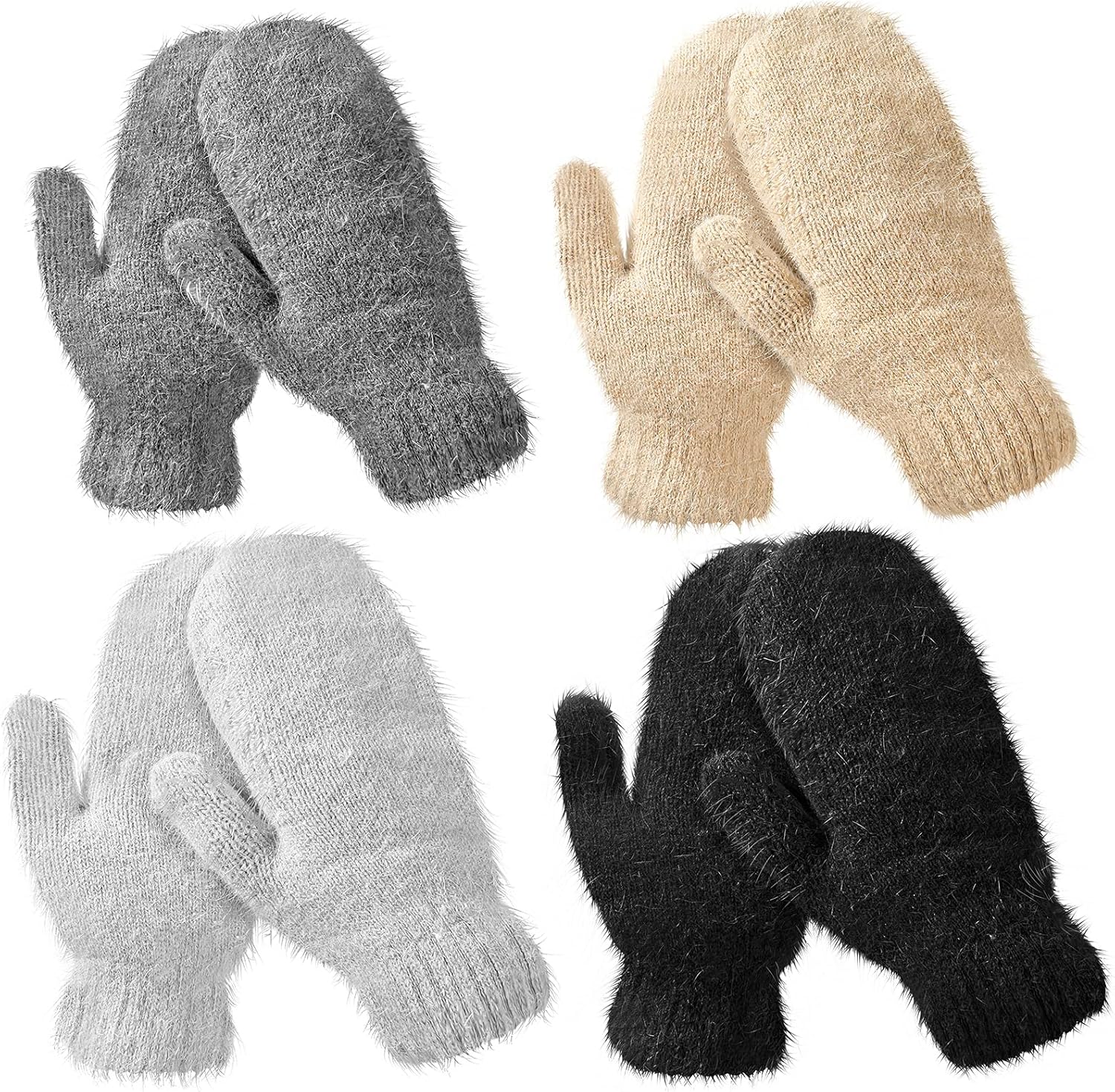 Women%27s Winter Mittens - Knitted Gloves