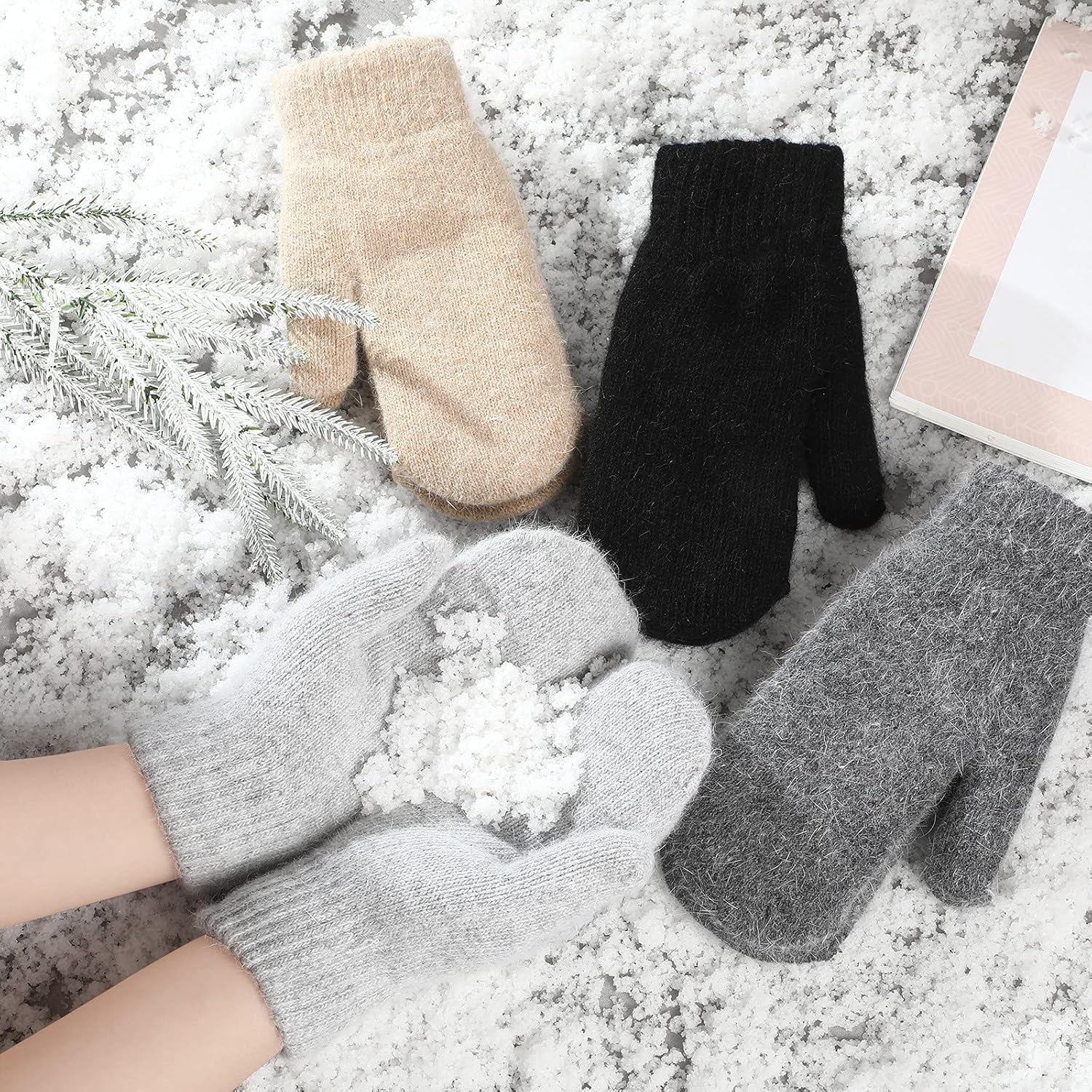 Women%27s Winter Mittens - Knitted Gloves