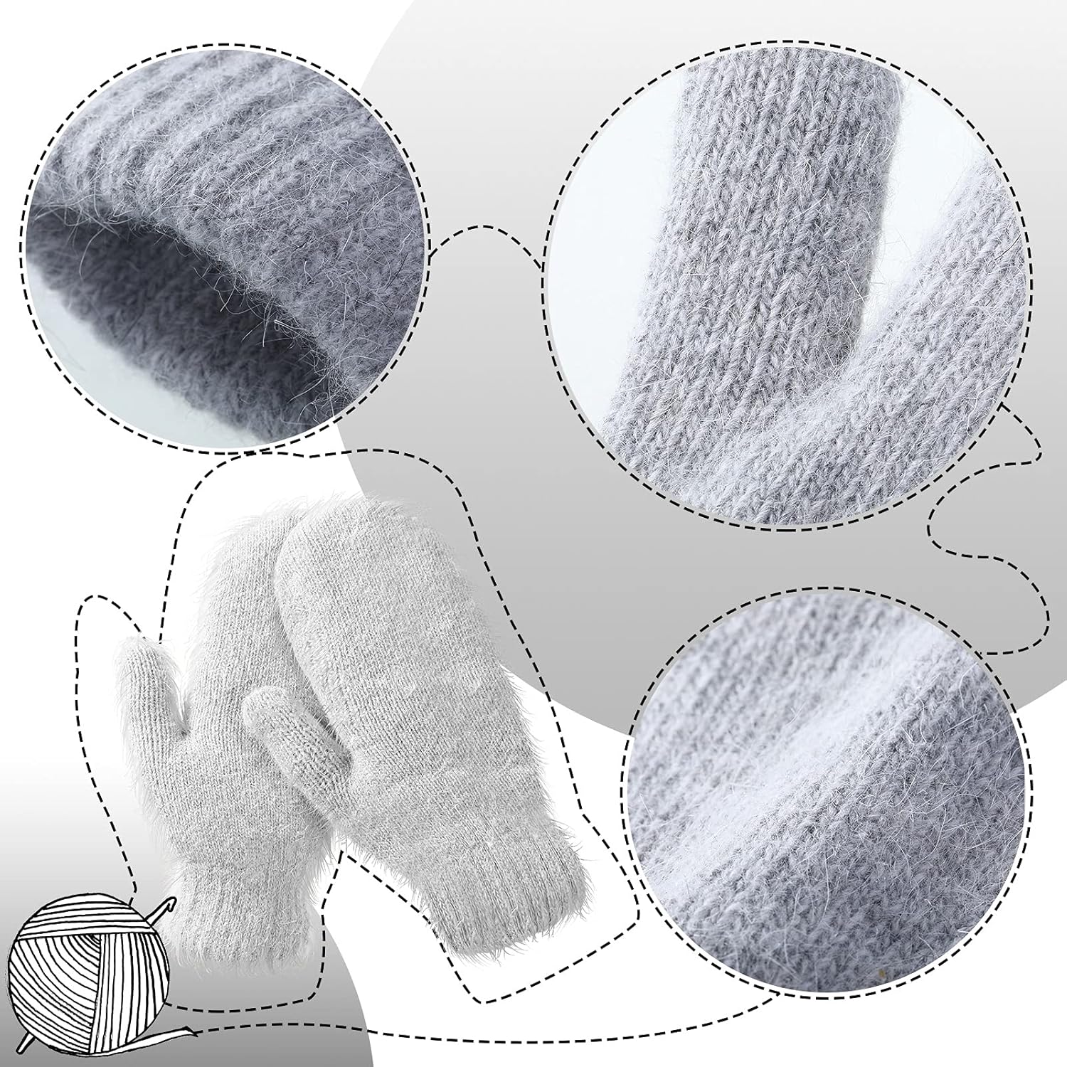 Women%27s Winter Mittens - Knitted Gloves