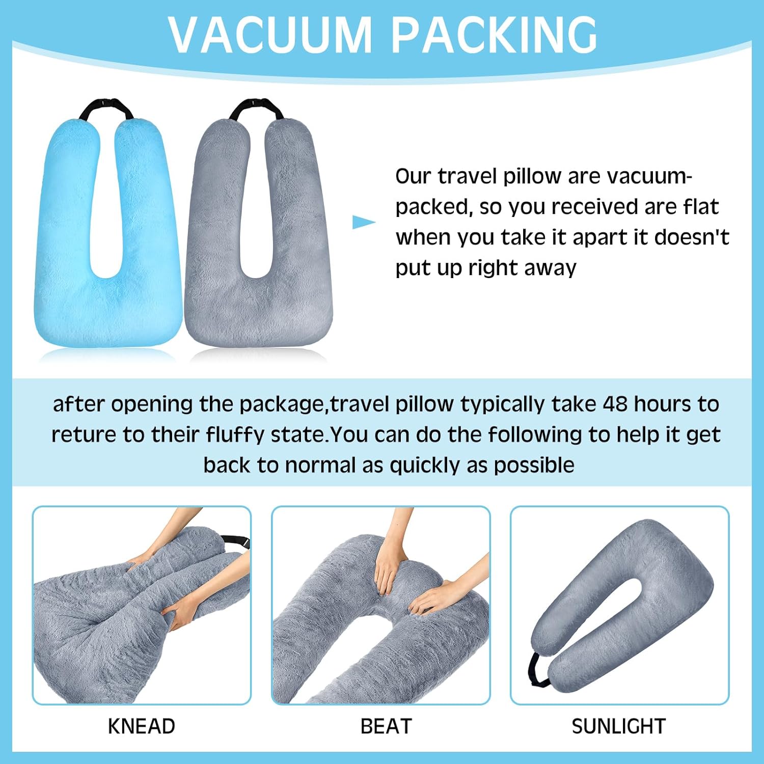 2 Pcs Car Travel Pillow for the Back Seat 28 x 18 in Sleeping Reading Pillows for Long Distance Travel Car Cushion for Kids Adults Head and Body Support U Shaped Pad for Travel(Gray