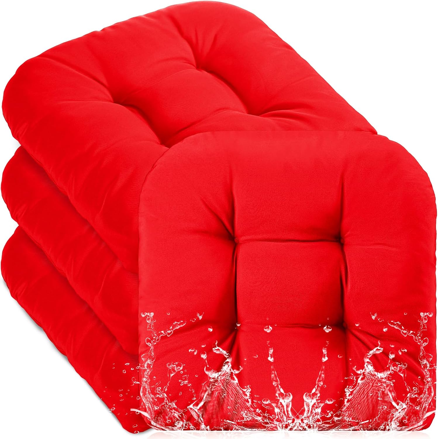 4 Pcs Outdoor Chair Cushions 18.9 x 18.9 Inch Waterproof Sun Protection Patio Furniture Overstuffed Seat Cushion Chair Pad with Round Corner for Indoor(Red) 4 Pcs Outdoor Chair Cushions 18.9 x 18.9 Inch Waterproof Sun Protection Patio Furniture Overstuffed Seat Cushion Chair Pad with Round Corner for Indoor(Red)