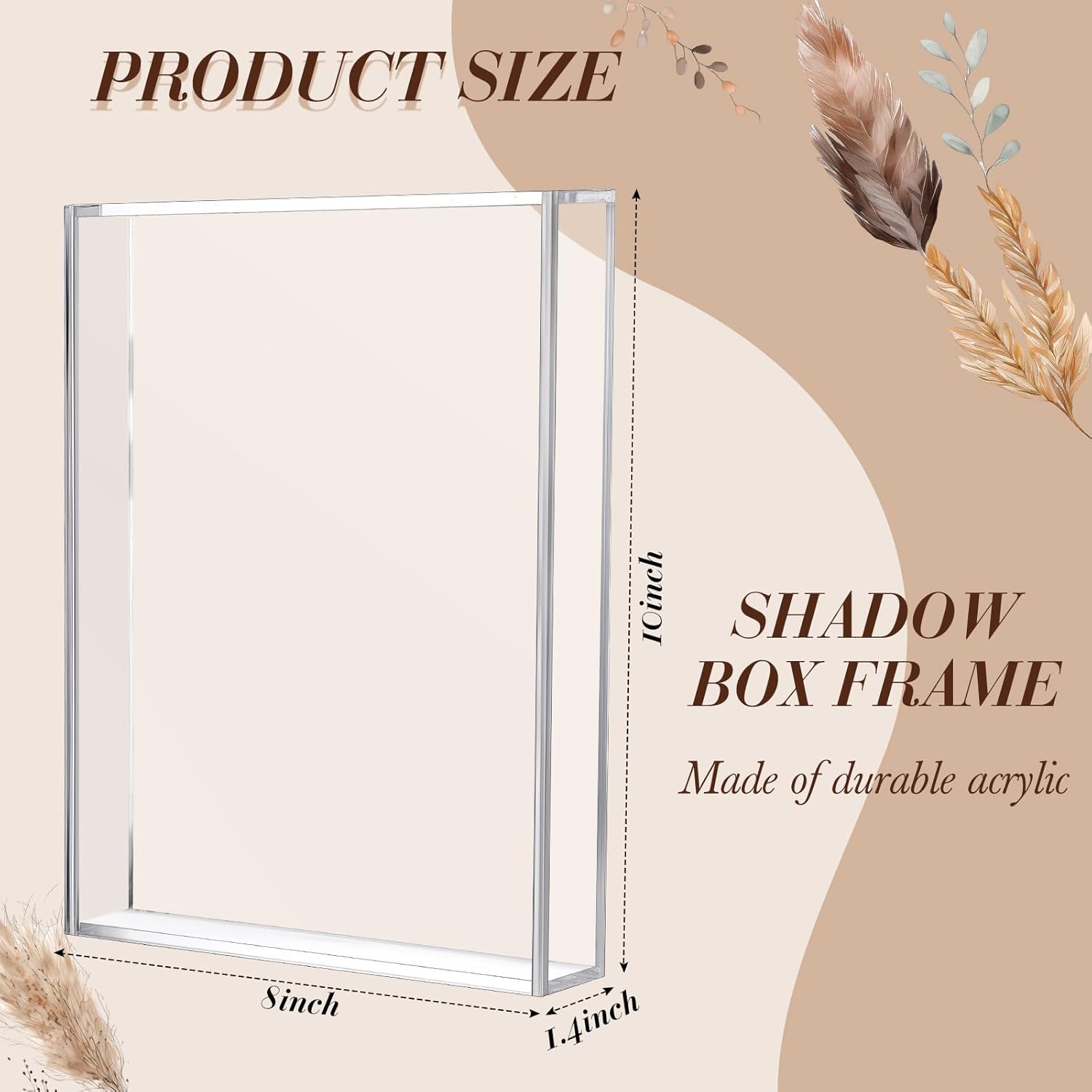 2 Pcs 8%27%27 x 10%27%27 Acrylic Shadow Boxes Display Cases