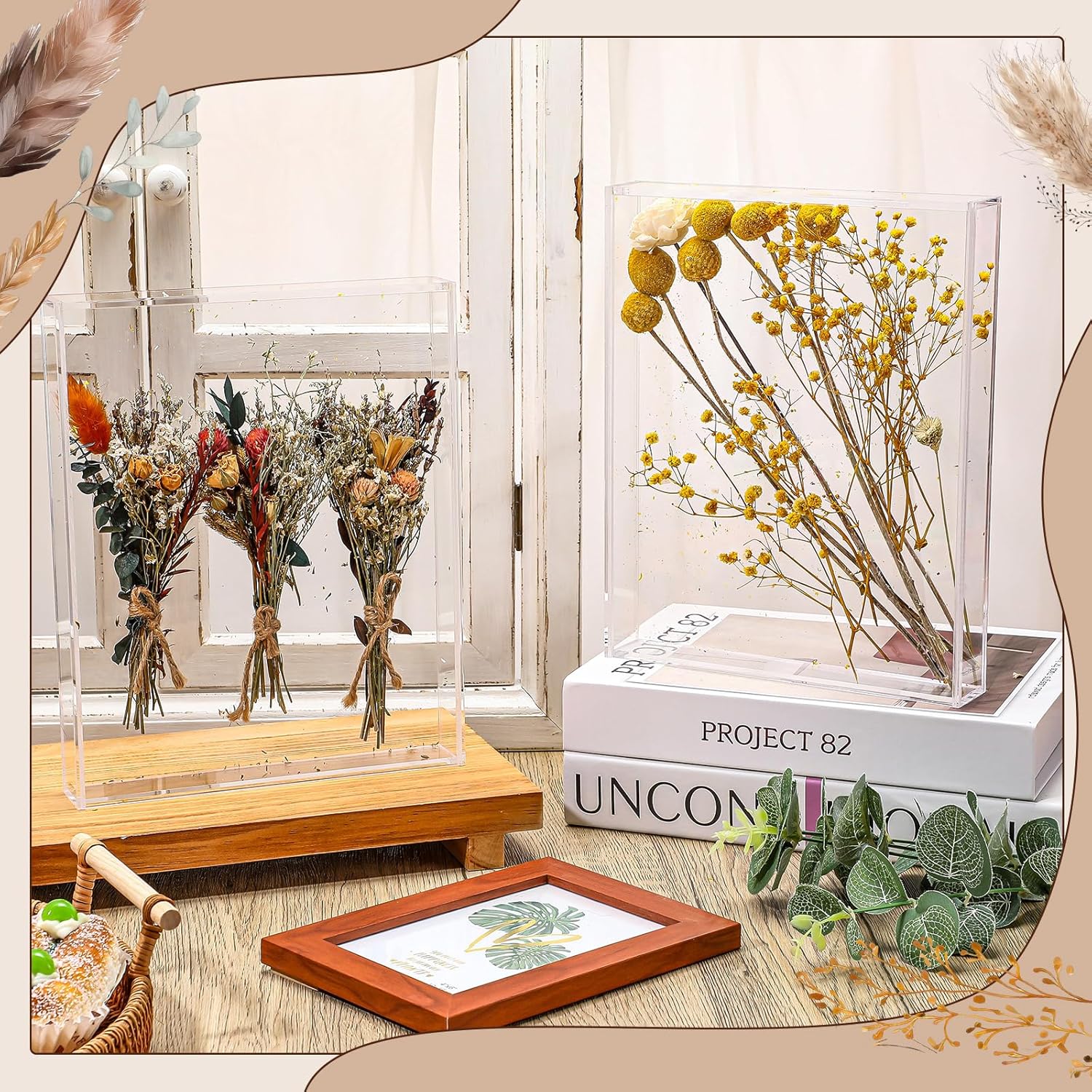 2 Pcs 8%27%27 x 10%27%27 Acrylic Shadow Boxes Display Cases
