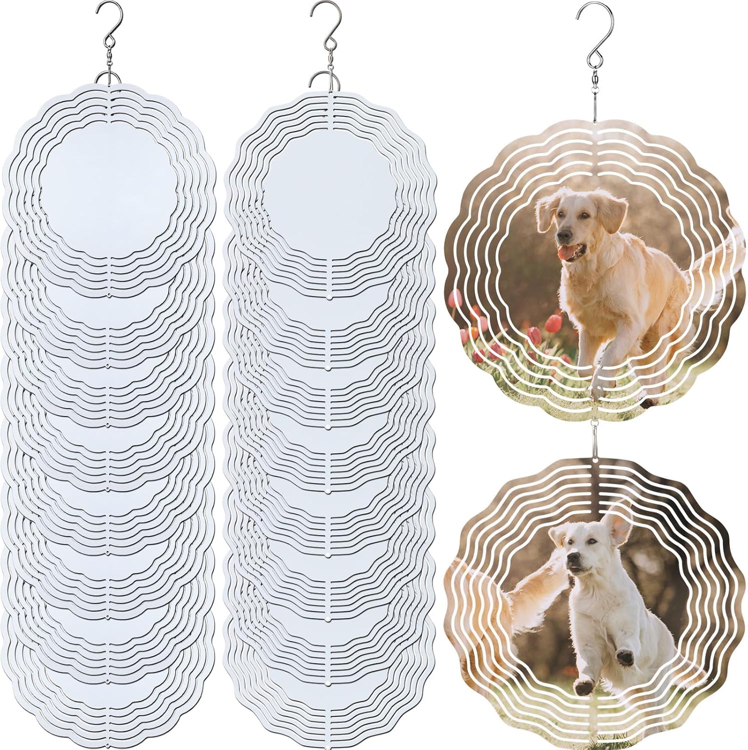 16 Pack 8 Inch Sublimation Wind Spinner Blanks 3D Aluminum Wind Spinners Hanging Wind Spinners DIY Crafts Ornaments Bulk for Indoor Outdoor Garden Yard Window Front Door Decoration 16 Pack 8 Inch Sublimation Wind Spinner Blanks 3D Aluminum Wind Spinners Hanging Wind Spinners DIY Crafts Ornaments Bulk for Indoor Outdoor Garden Yard Window Front Door Decoration