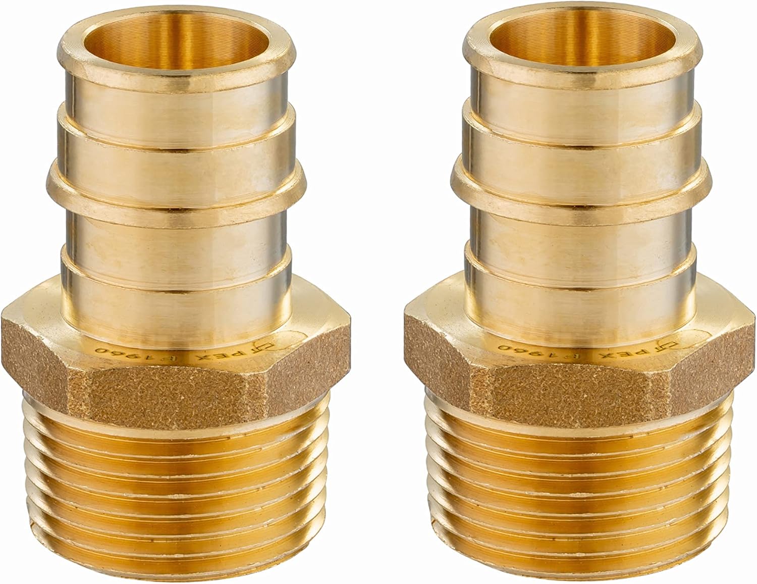 (Pack of 2) Pex A Full Flow Expansion Brass Fittings 1"x 1" Male NPT Adapter, ASTM F1960,(PEX1960019)