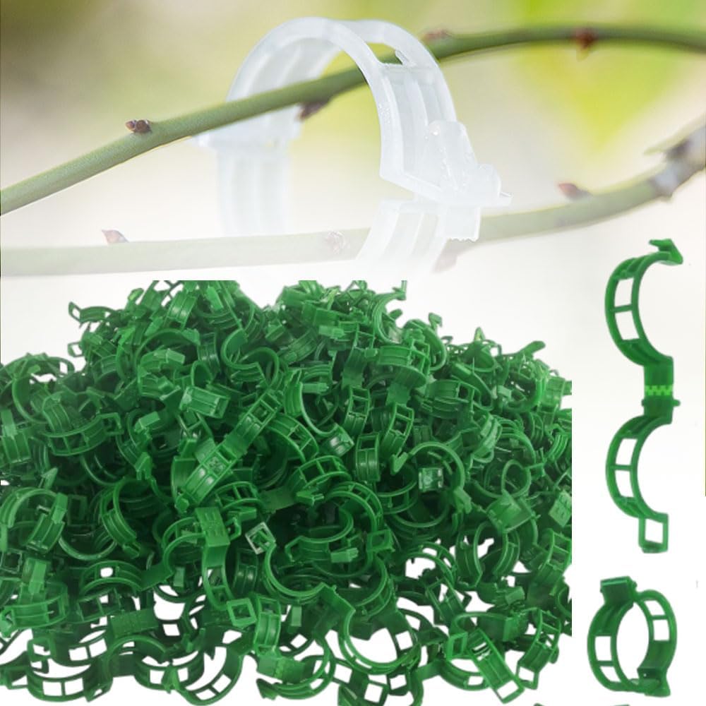 2024 Upgraded Secured Plastic Plant Clip, Summer Plant Support Clips Garden Climbing Vines Fixing Clip, Plant Support Clips Reusable Garden Clips 50Pcs Trellis Clips Tomato Clips (50, Green)