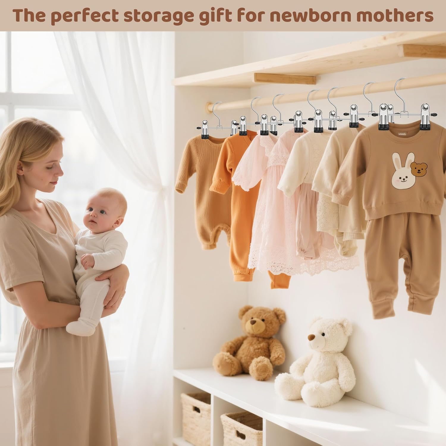 24 Pack Baby Hangers with Clips