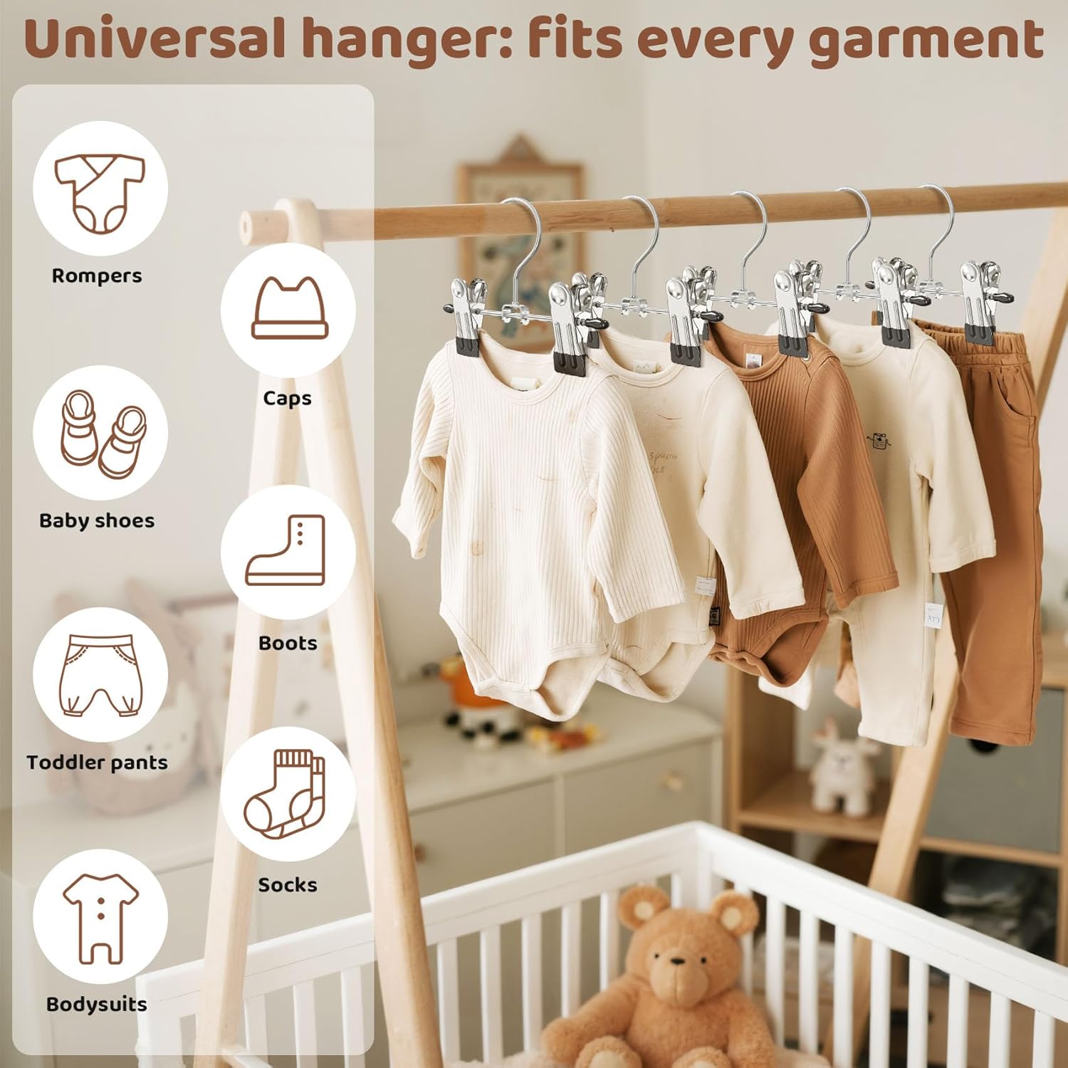24 Pack Baby Hangers with Clips