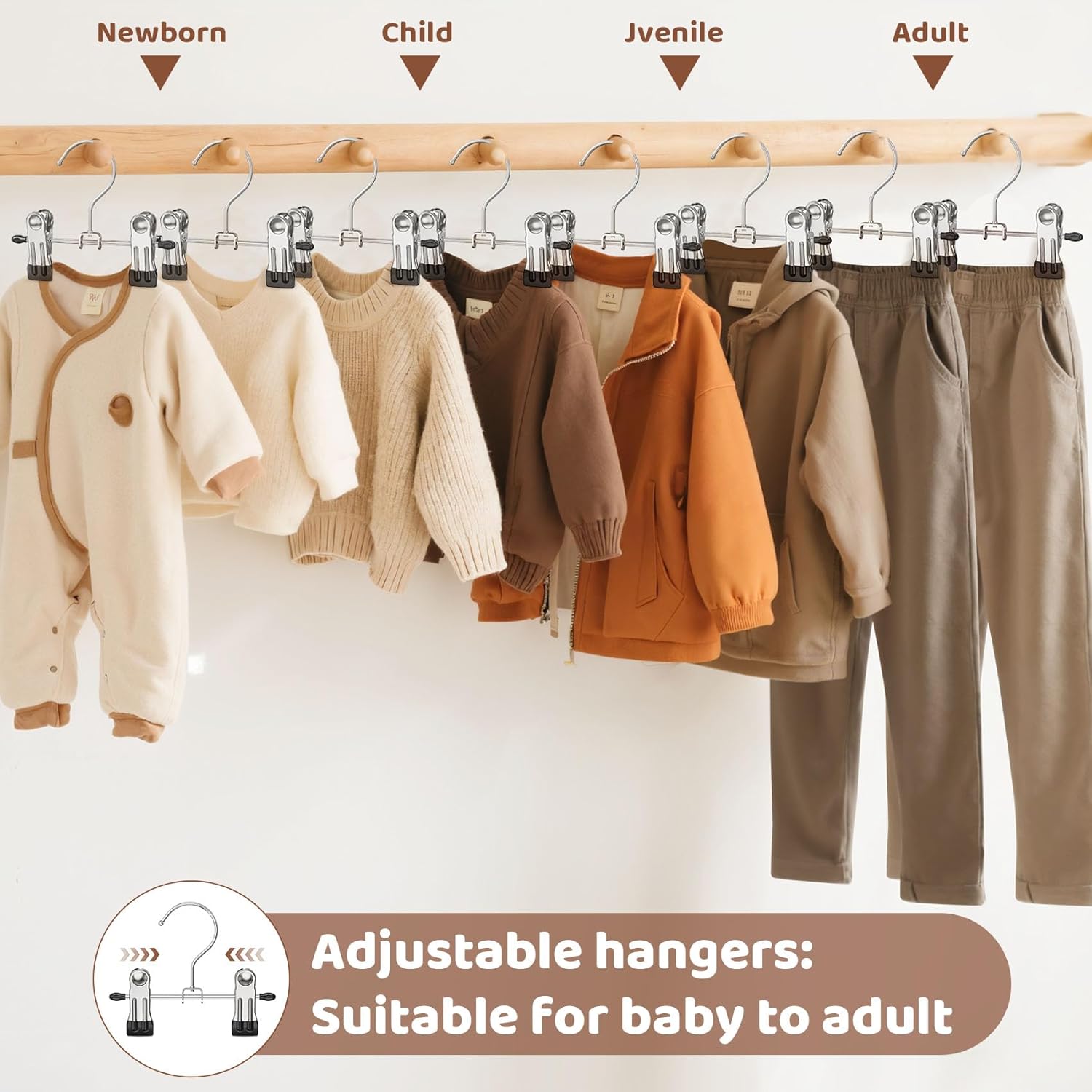 24 Pack Baby Hangers with Clips